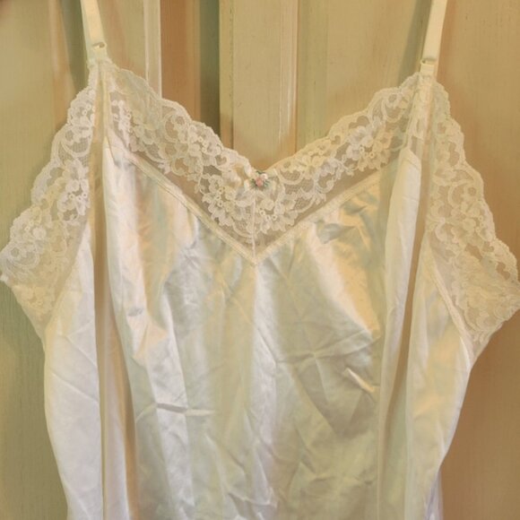 Vintage Liza Lawrence White Lace Trim Slip Dress - Picture 3 of 5